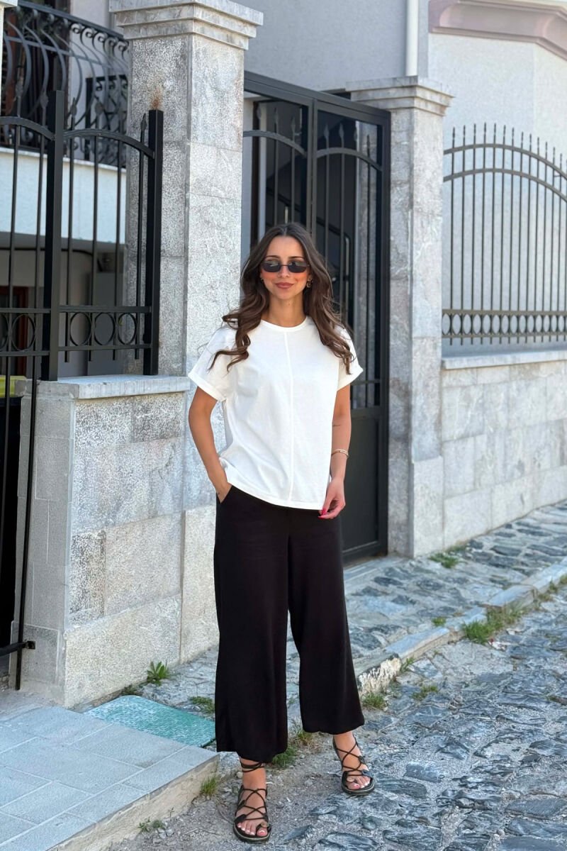 ONE COLOR SIMPLE WOMAN T-SHIRT WHITE-E BARDHE - 6