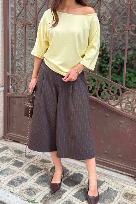 ONE COLOR SIMPLE WOMAN T-SHIRT YELLOW/E VERDHE - 2