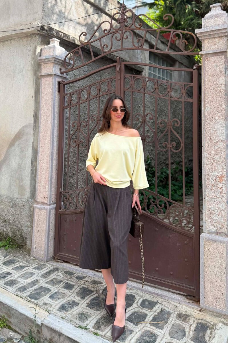 ONE COLOR SIMPLE WOMAN T-SHIRT YELLOW/E VERDHE - 5