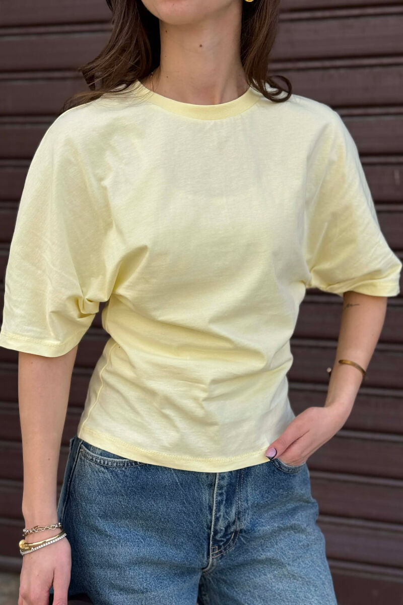 ONE COLOR SIMPLE WOMAN T-SHIRT YELLOW/E VERDHE - 4
