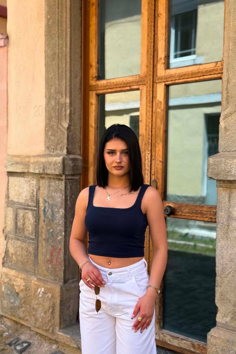 ONE COLOR SIMPLE WOMAN TANK TOP BLUE/BLU - 1