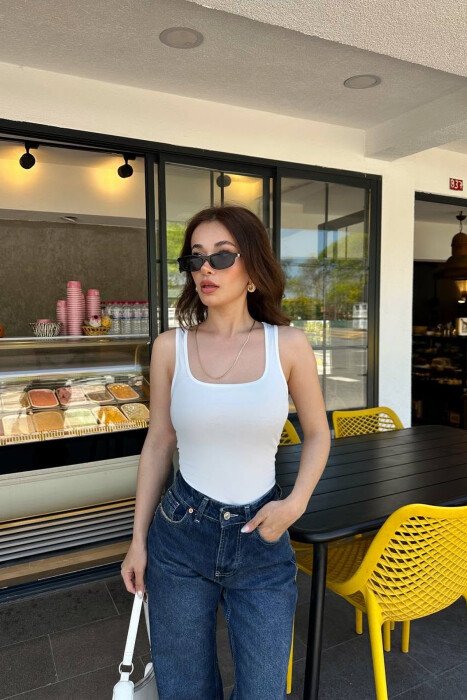 ONE COLOR SIMPLE WOMAN TANK TOP CREAM/KREM - 1