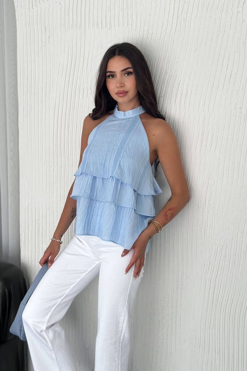 ONE COLOR SIMPLE WOMAN TANK TOP LIGHTBLUE/BZ - 1