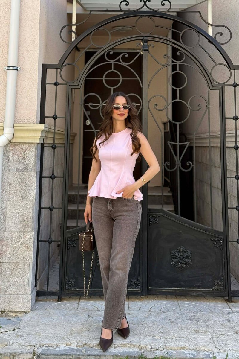 ONE COLOR SIMPLE WOMAN TANK TOP PINK/ROZE - 2