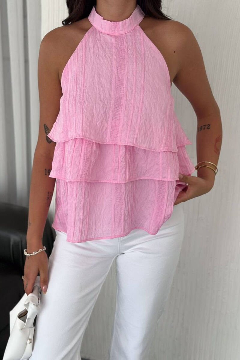 ONE COLOR SIMPLE WOMAN TANK TOP PINK/ROZE - 2