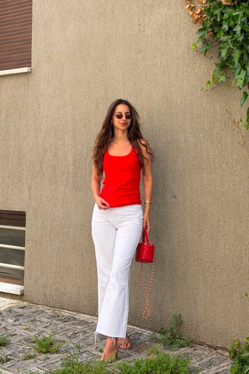 ONE COLOR SIMPLE WOMAN TANK TOP RED/E KUQE - 4