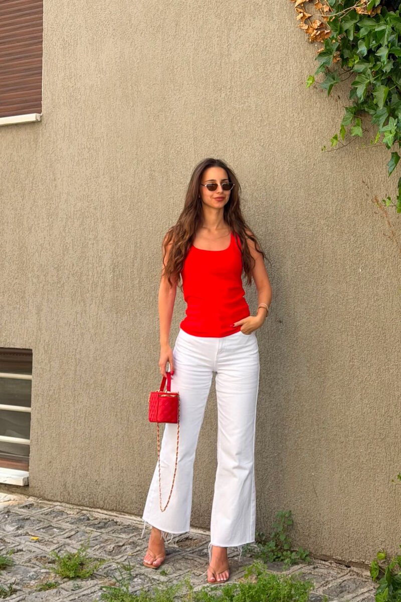 ONE COLOR SIMPLE WOMAN TANK TOP RED/E KUQE - 5