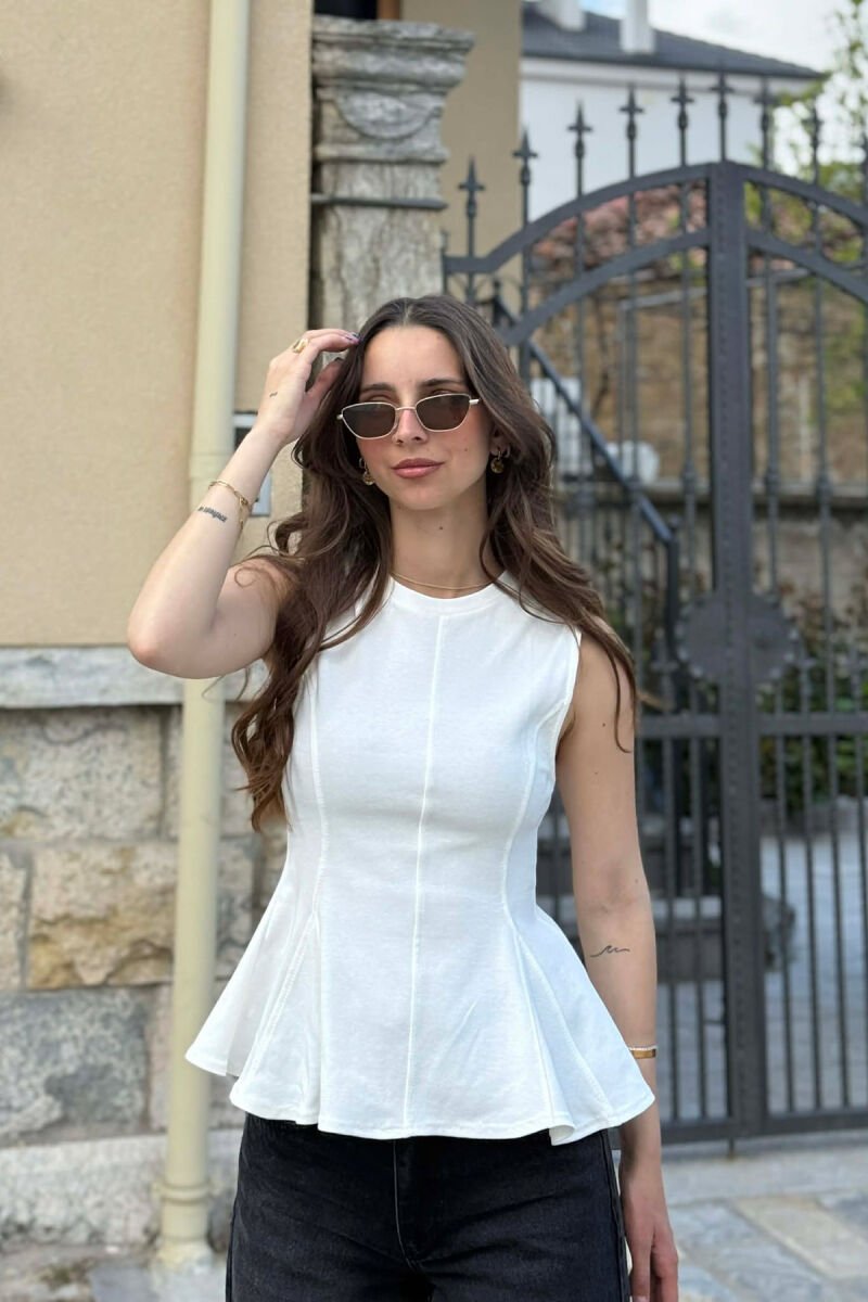 ONE COLOR SIMPLE WOMAN TANK TOP WHITE-E BARDHE - 3