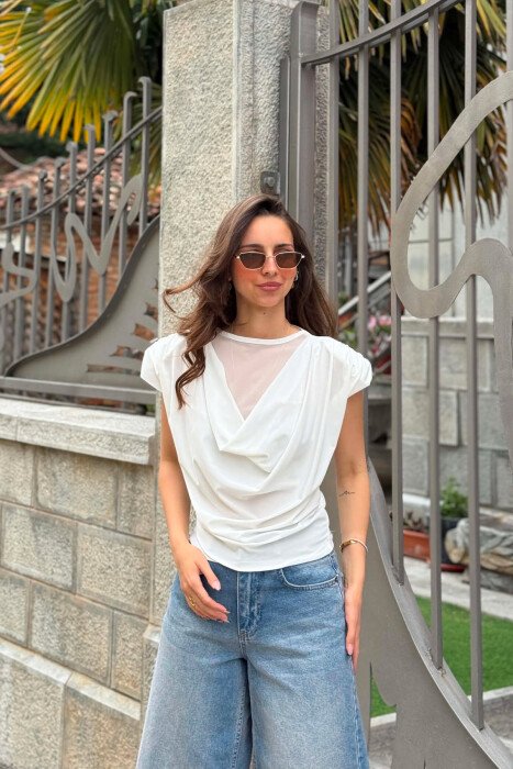 ONE COLOR SIMPLE WOMAN TANK TOP WHITE-E BARDHE - KLAUDIO FASHION
