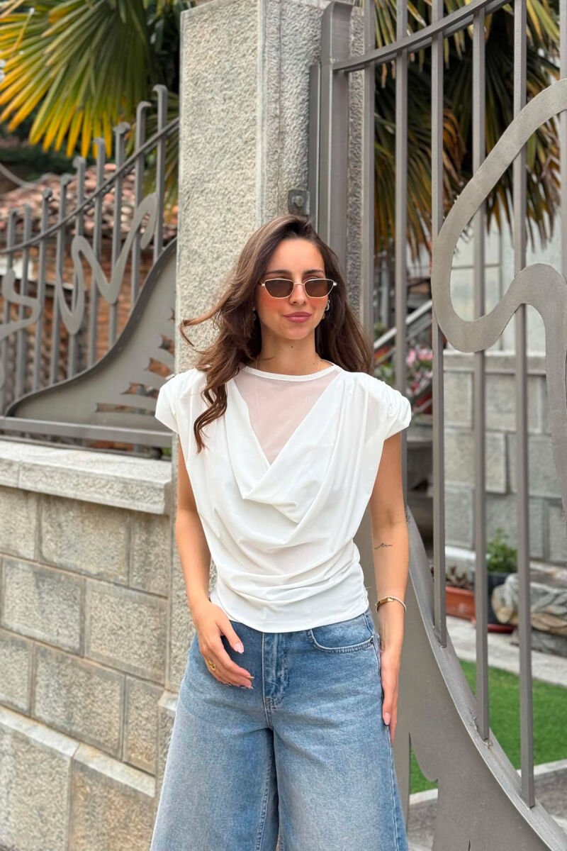 ONE COLOR SIMPLE WOMAN TANK TOP WHITE-E BARDHE - 1
