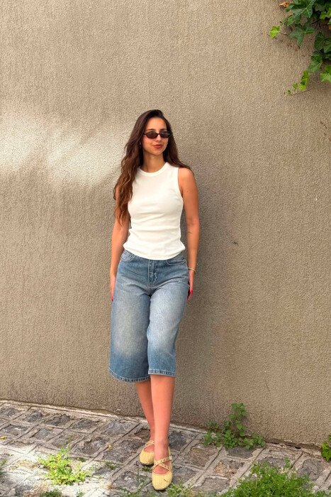 ONE COLOR SIMPLE WOMAN TANK TOP WHITE-E BARDHE - 4