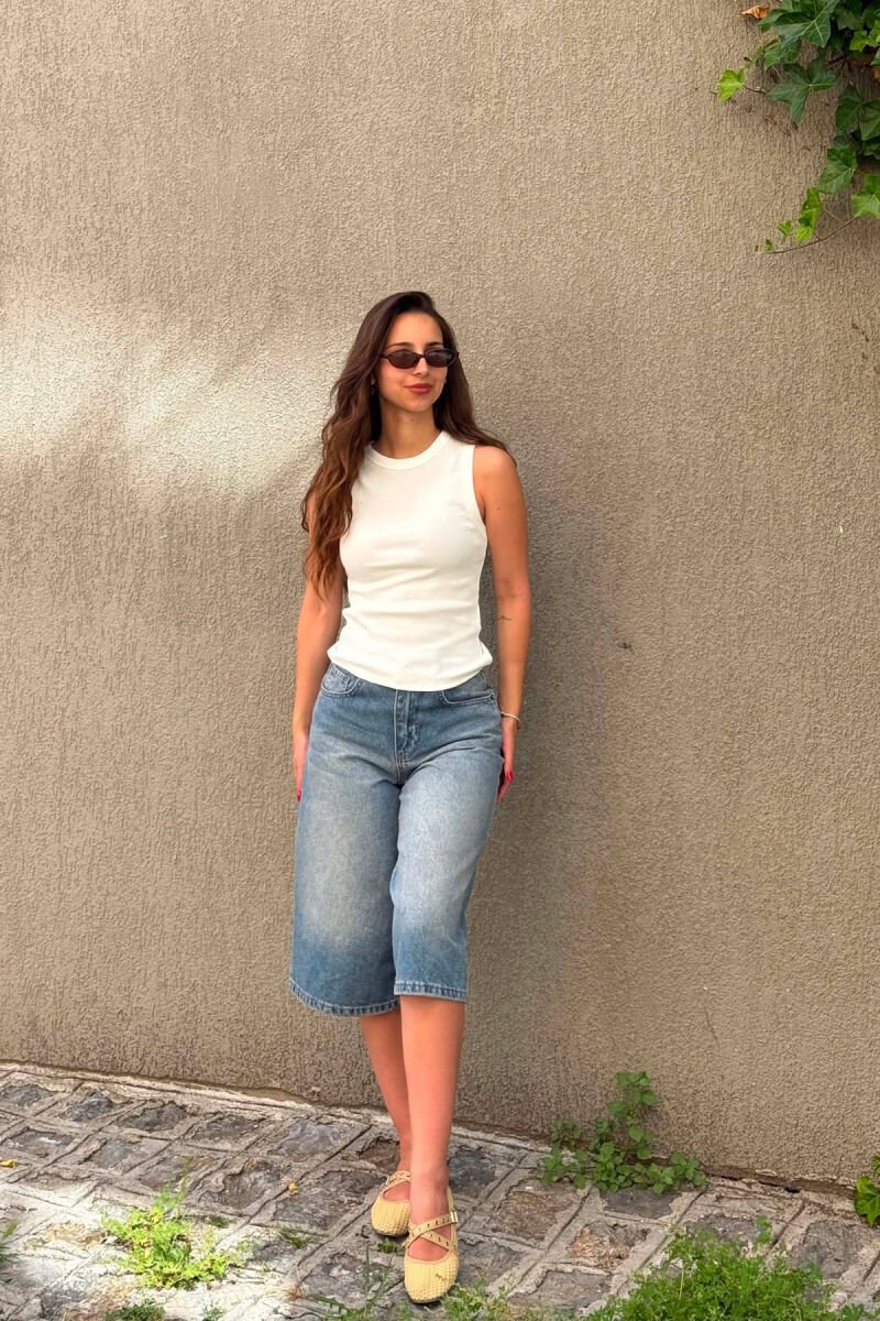 ONE COLOR SIMPLE WOMAN TANK TOP WHITE-E BARDHE - 4