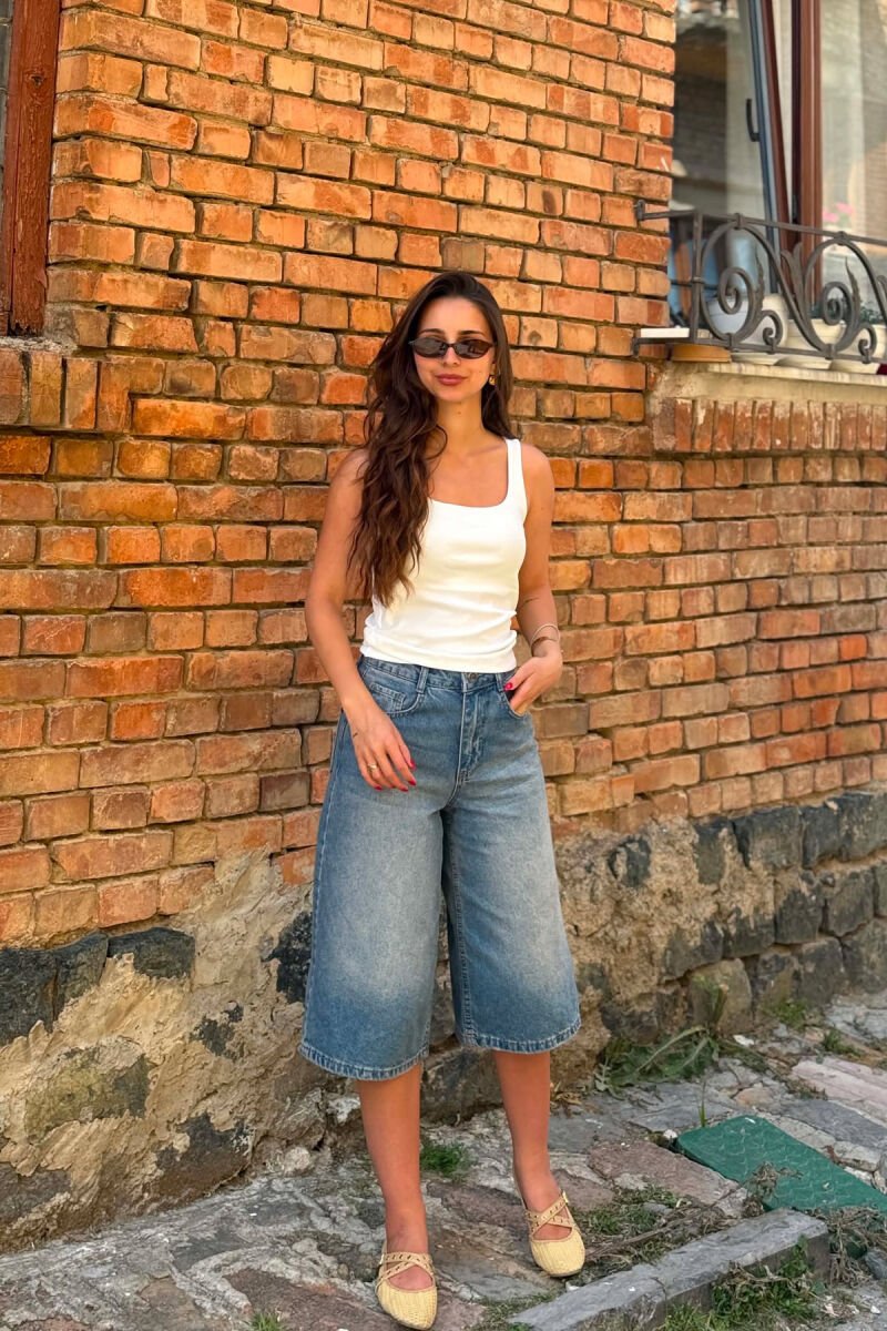 ONE COLOR SIMPLE WOMAN TANK TOP WHITE-E BARDHE - 4