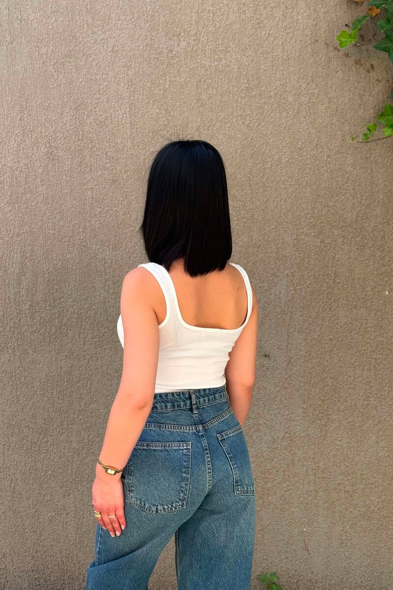 ONE COLOR SIMPLE WOMAN TANK TOP WHITE-E BARDHE - 4