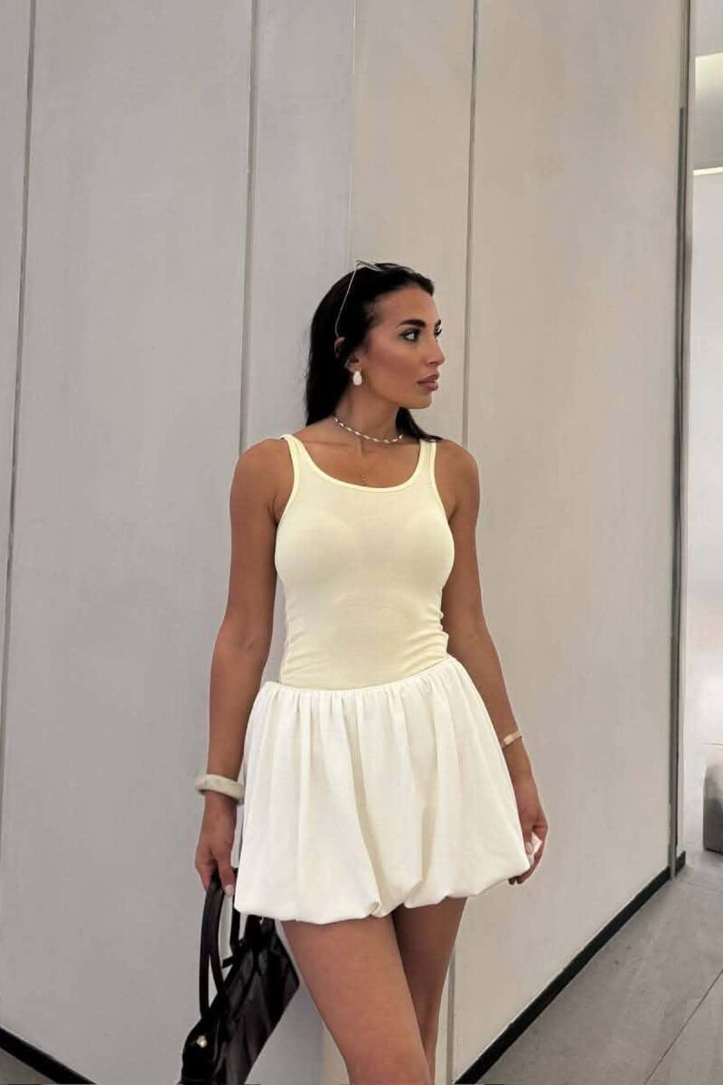 ONE COLOR SIMPLE WOMAN TANK TOP YELLOW/E VERDHE - 6