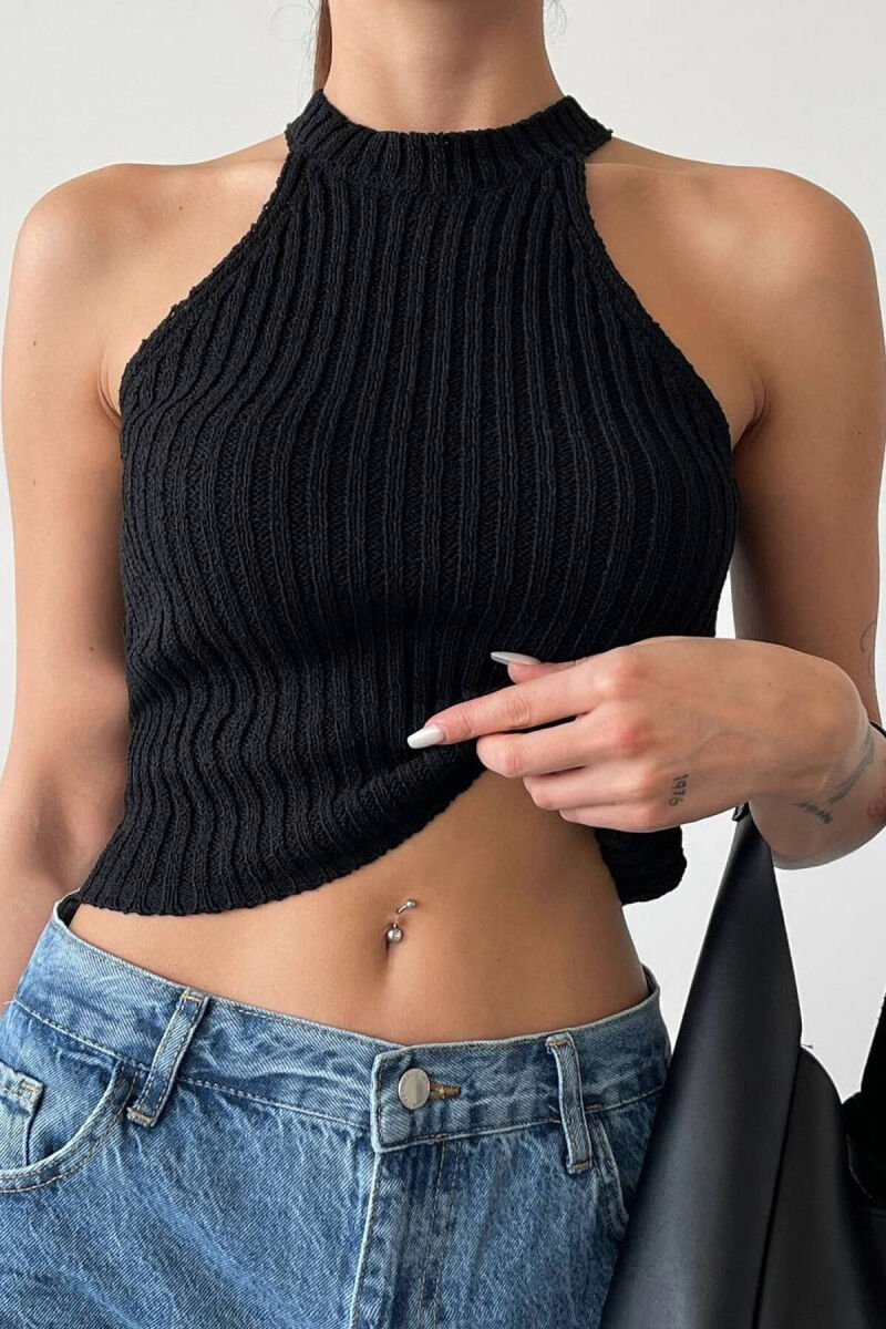 ONE COLOR SIMPLE WOMAN TOP BLACK/ E ZEZE - 1