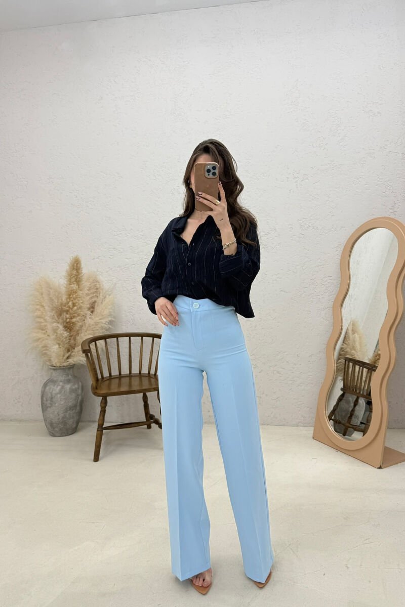 ONE COLOR SIMPLE WOMAN TROUSERS BABY BLUE/BLU BY - 1