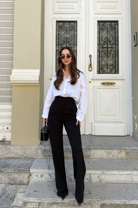 ONE COLOR SIMPLE WOMAN TROUSERS BLACK/ E ZEZE - 2