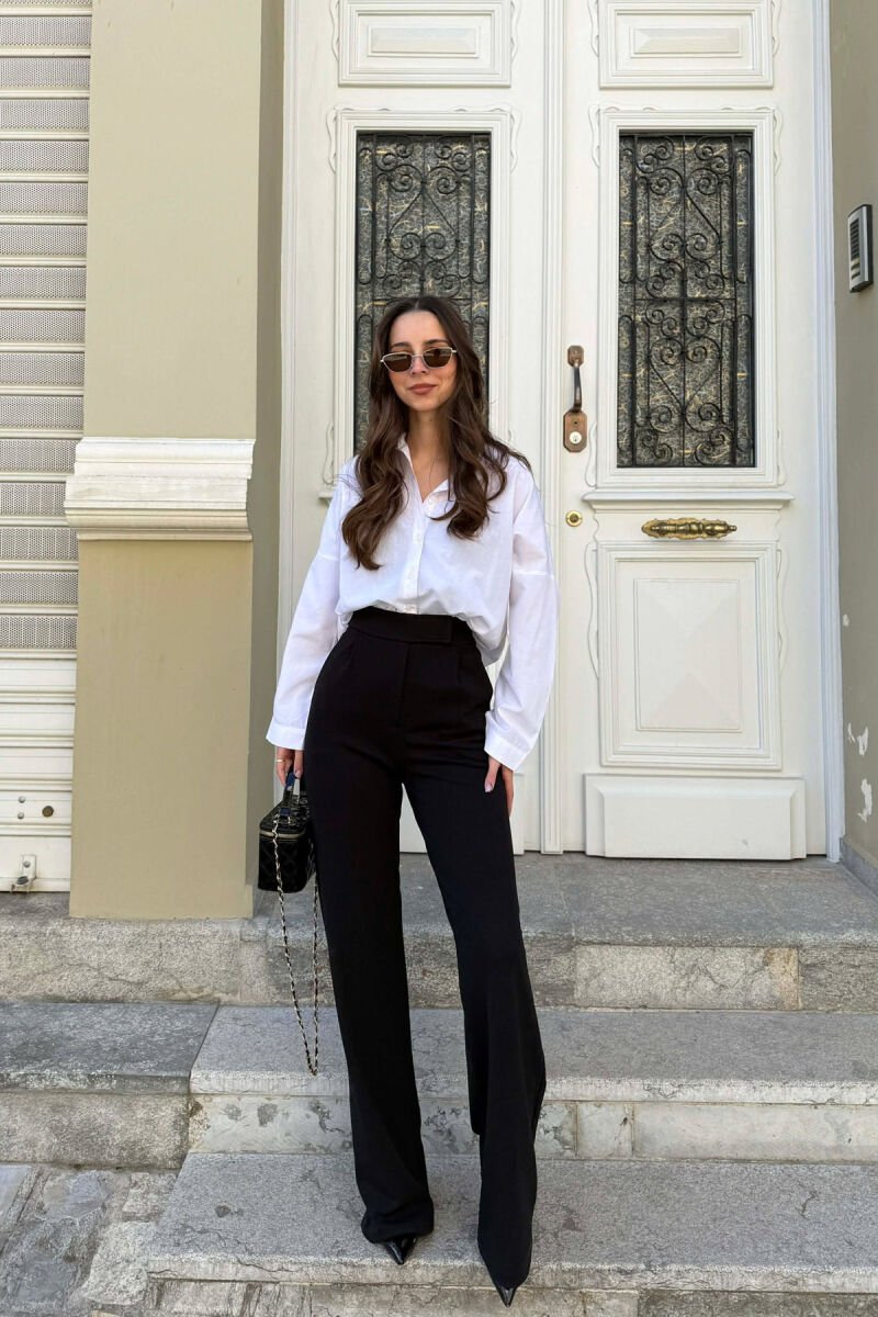ONE COLOR SIMPLE WOMAN TROUSERS BLACK/ E ZEZE - 2