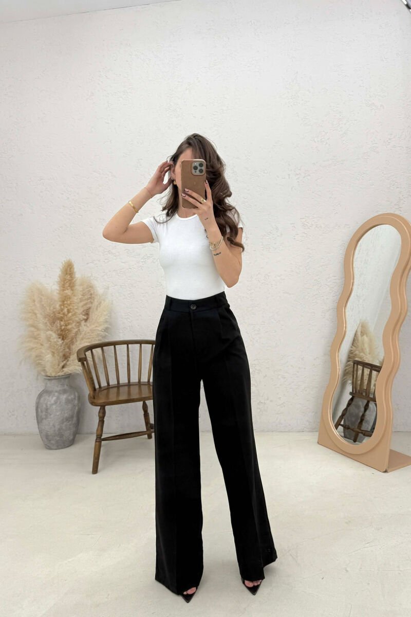 ONE COLOR SIMPLE WOMAN TROUSERS BLACK/ E ZEZE - 2