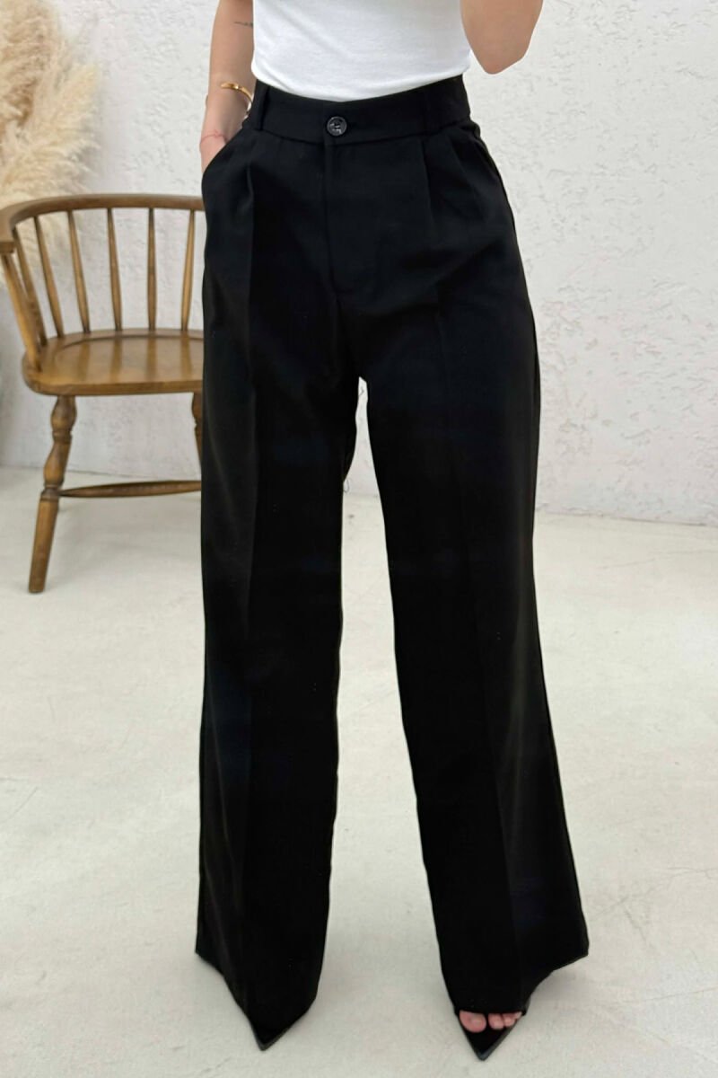 ONE COLOR SIMPLE WOMAN TROUSERS BLACK/ E ZEZE - 4
