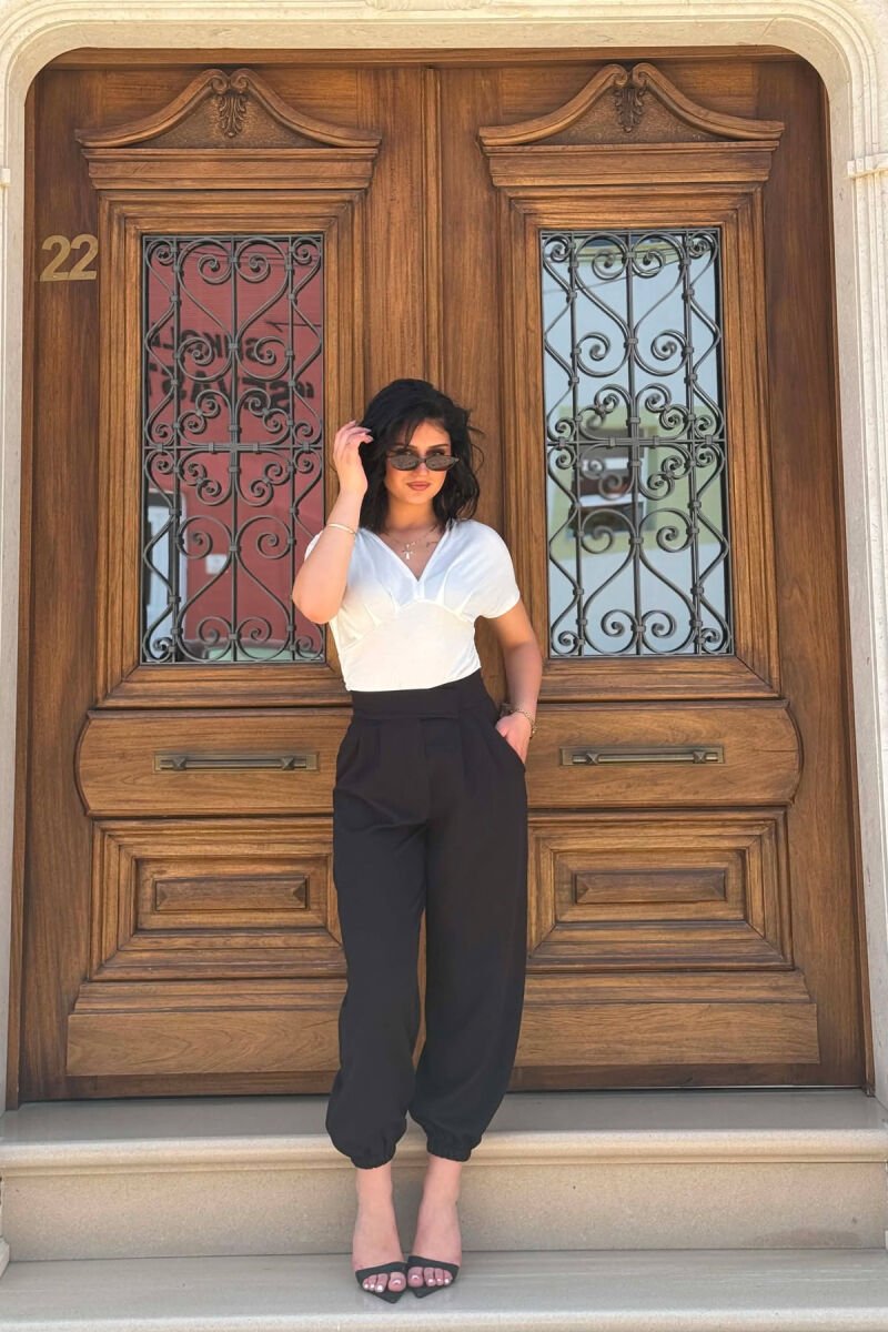ONE COLOR SIMPLE WOMAN TROUSERS BLACK/ E ZEZE - 2