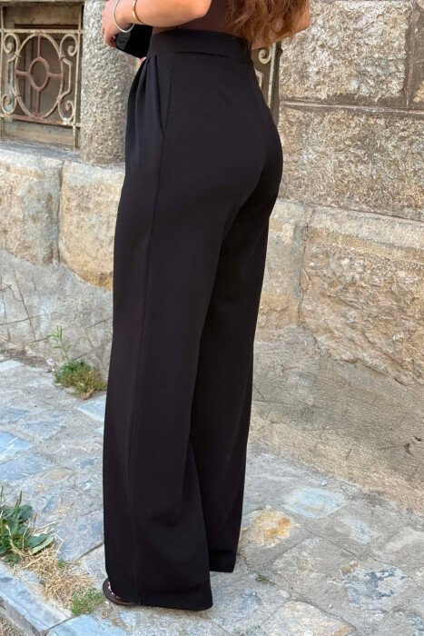 ONE COLOR SIMPLE WOMAN TROUSERS BLACK/ E ZEZE - 4