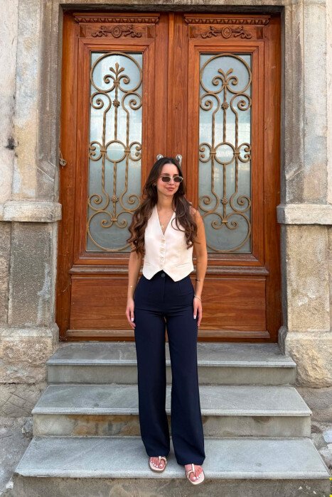 ONE COLOR SIMPLE WOMAN TROUSERS BLUE/BLU 
