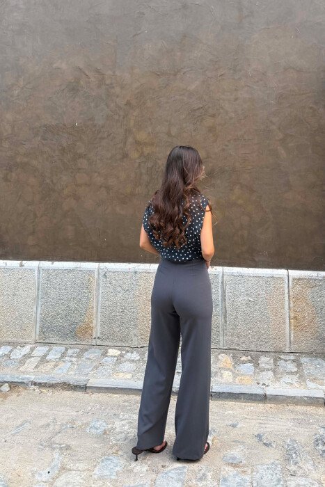 ONE COLOR SIMPLE WOMAN TROUSERS GREY/GRI - 4