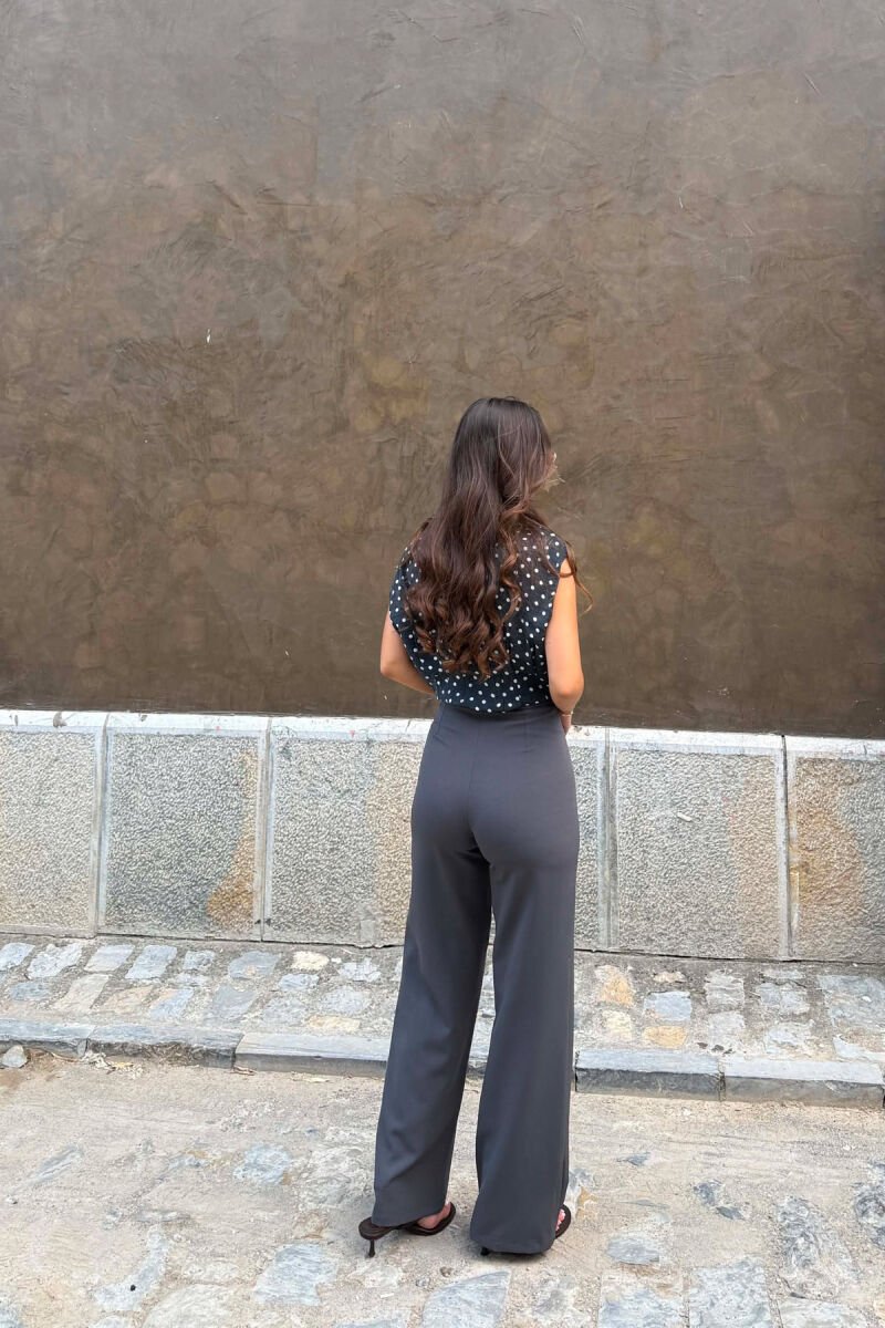ONE COLOR SIMPLE WOMAN TROUSERS GREY/GRI - 4