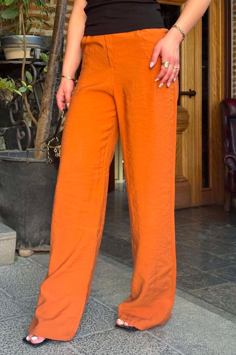 ONE COLOR SIMPLE WOMAN TROUSERS LIGHT BROWN/KAZB - 5
