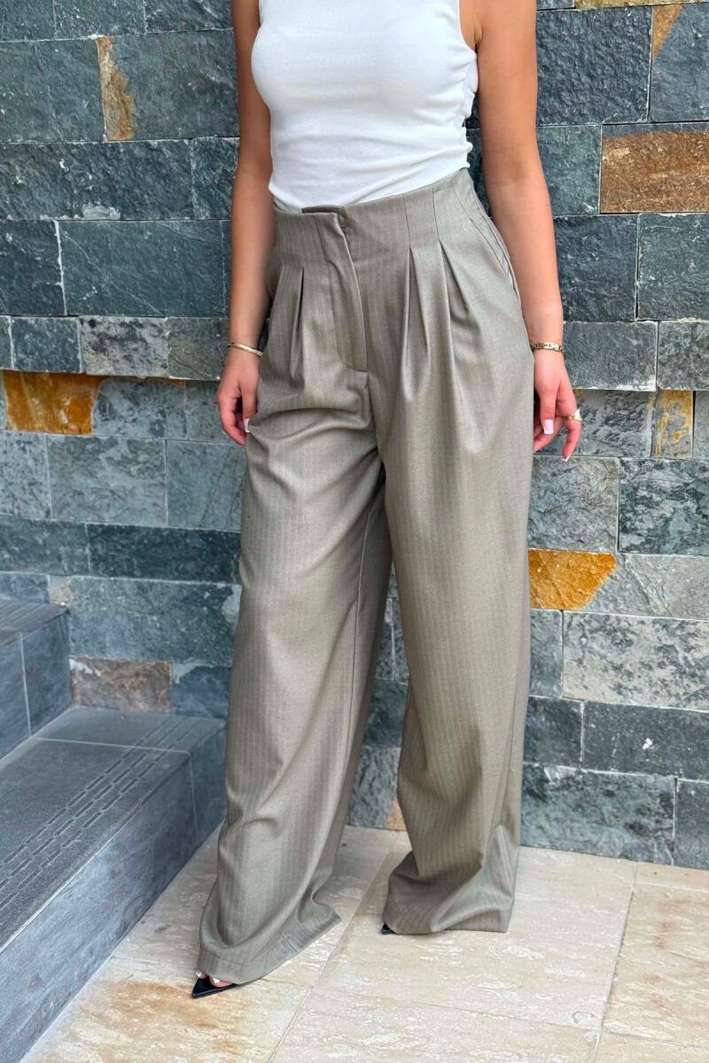 ONE COLOR SIMPLE WOMAN TROUSERS MINT/MENTE - 2