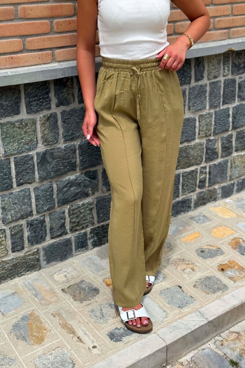 ONE COLOR SIMPLE WOMAN TROUSERS OLIVE/ULLI - 2