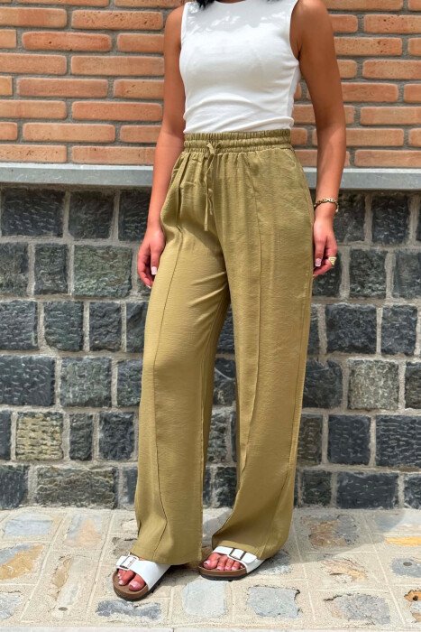 ONE COLOR SIMPLE WOMAN TROUSERS OLIVE/ULLI - 4