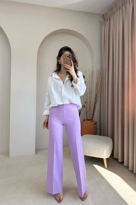 ONE COLOR SIMPLE WOMAN TROUSERS PURPLE/LEJLA - 1