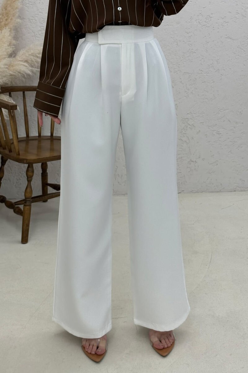 ONE COLOR SIMPLE WOMAN TROUSERS WHITE-E BARDHE - 3