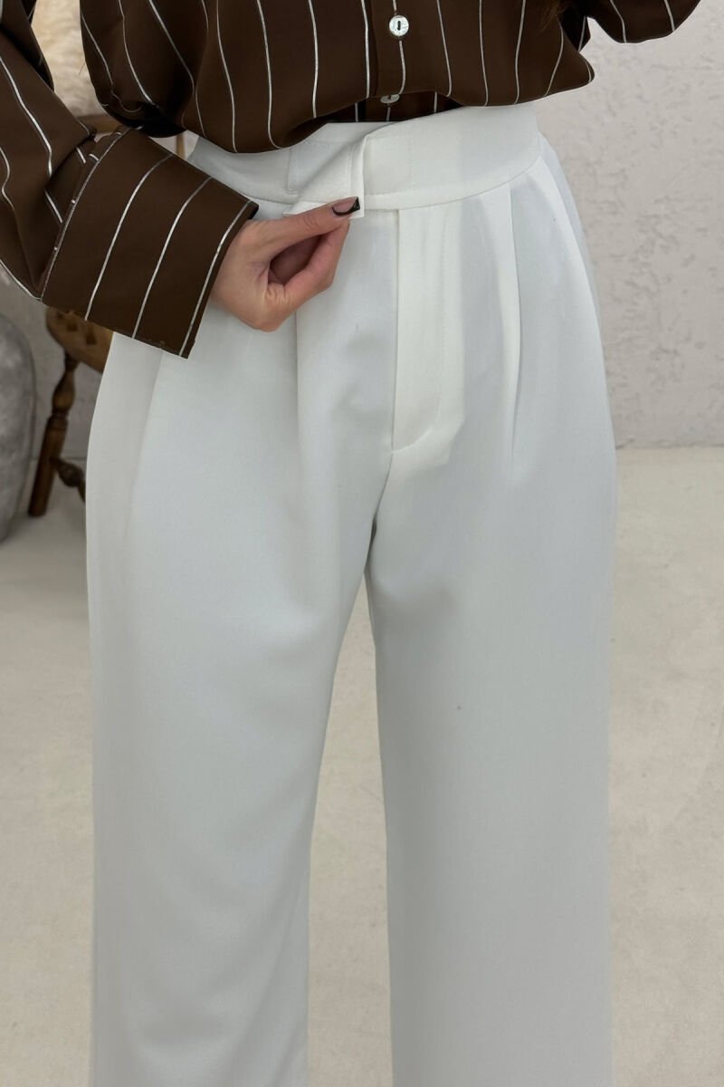 ONE COLOR SIMPLE WOMAN TROUSERS WHITE-E BARDHE - 4