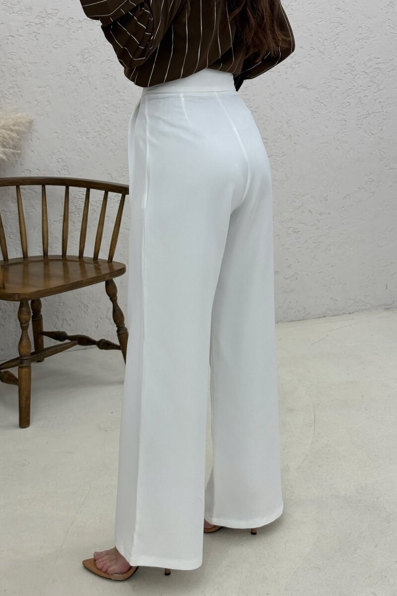 ONE COLOR SIMPLE WOMAN TROUSERS WHITE-E BARDHE - 5