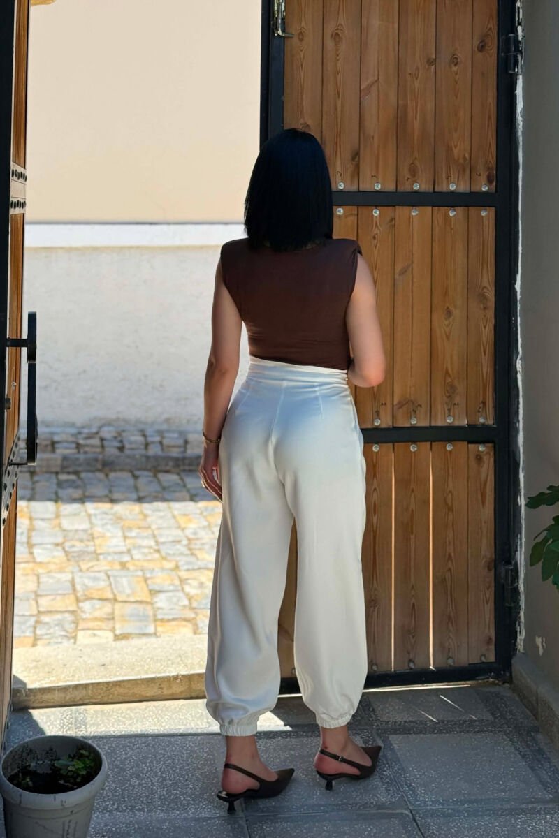 ONE COLOR SIMPLE WOMAN TROUSERS WHITE-E BARDHE - 4