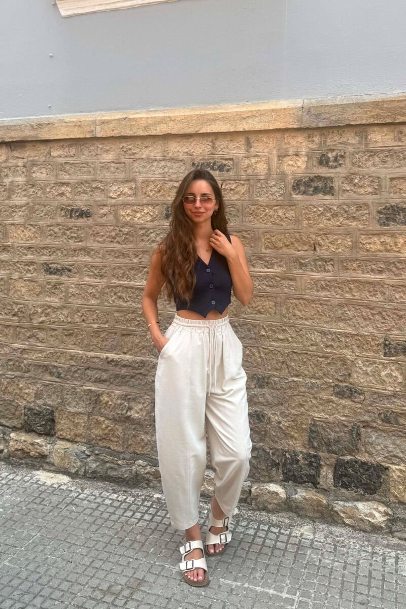 ONE COLOR SIMPLE WOMAN VEST BLUE/BLU - 3