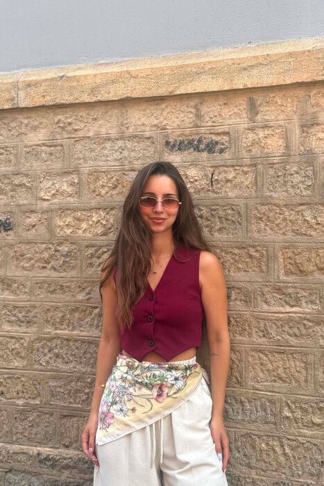 ONE COLOR SIMPLE WOMAN VEST BURGUNDY/VISHNJE 