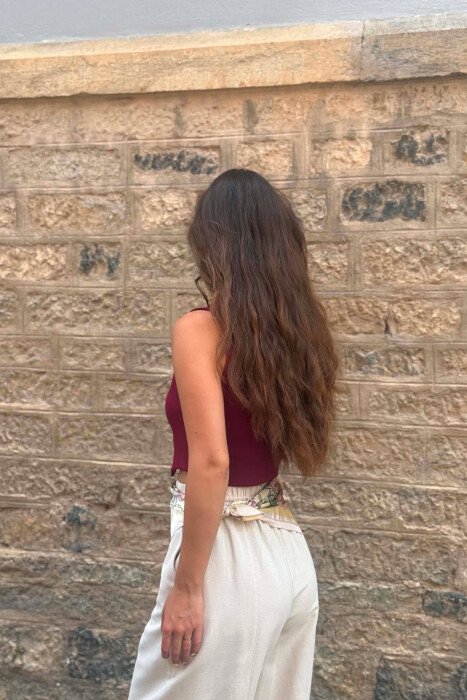 ONE COLOR SIMPLE WOMAN VEST BURGUNDY/VISHNJE - 3