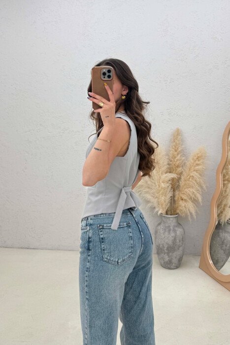 ONE COLOR SIMPLE WOMAN VEST GREY ASH/GRI HIRI - 3