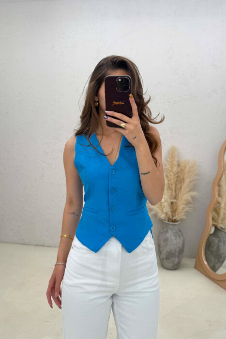 JELEK NJE NGJYRESH I THJESHTE PER FEMRA NE NGJYRE BLU E ZBARDHUR - KLAUDIO FASHION