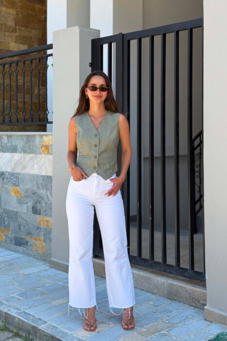 ONE COLOR SIMPLE WOMAN VEST MINT/MENTE - 2