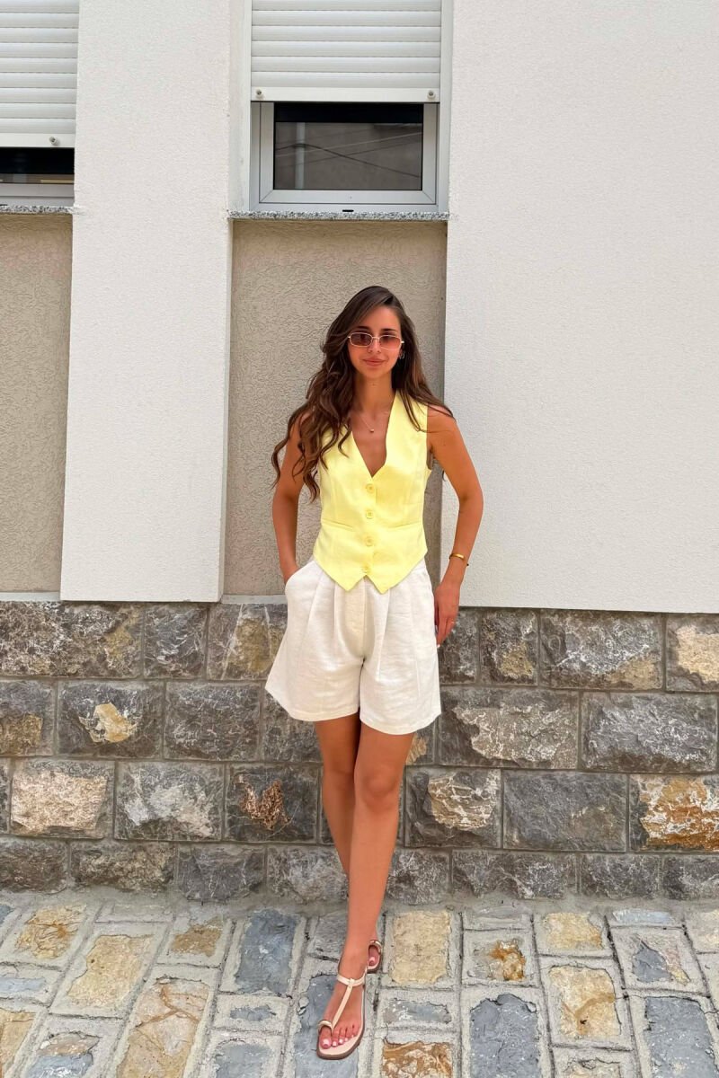 ONE COLOR SIMPLE WOMAN VEST YELLOW/E VERDHE - 4