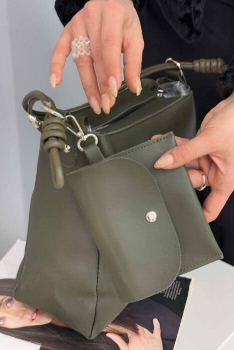 ONE COLOR SIMPLE WOMEN BAG GREEN/JESHILE - KLAUDIO FASHION