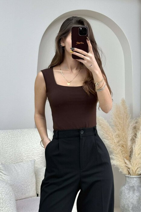 ONE COLOR SIMPLE WOMEN BODY DARK BROWN/KAE - 3