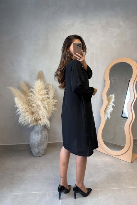 ONE COLOR SIMPLE WOMEN CARDIGAN BLACK/ E ZEZE - 2