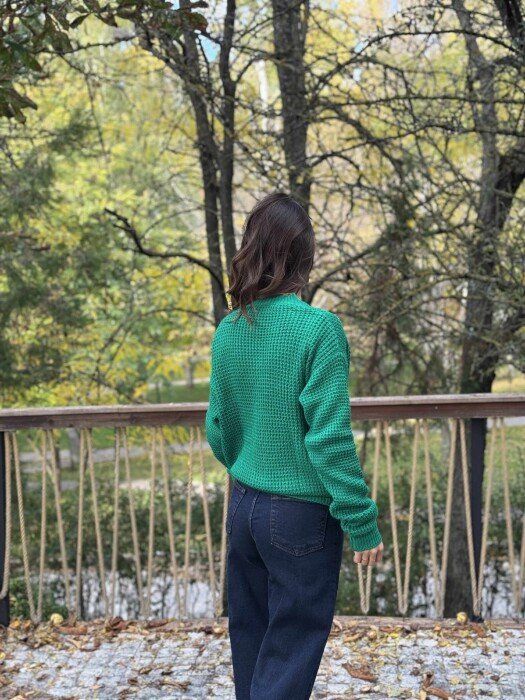 ONE COLOR SIMPLE WOMEN CARDIGAN GREEN/JESHILE - 4